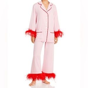 Sleeper Pink Party Double Detachable Feather PJ Set